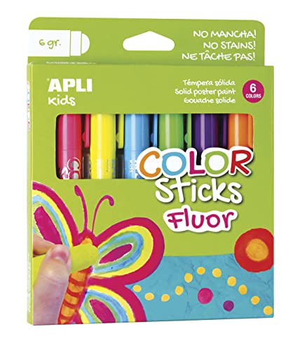 APLI Farbe Stick Farben Fluor - 6 x 6 g Autre Fluorescen 6 tubes von APLI Kids