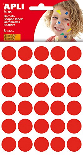 APLI Gummibeutel, rund, 20 mm, rot, 6 Blatt von APLI Kids