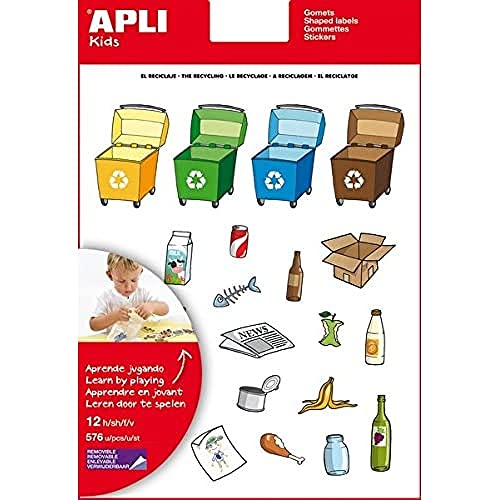 APLI Kids 12788 Blister Gomets Thema Recycling, 12 Blätter X 12788 von APLI Kids