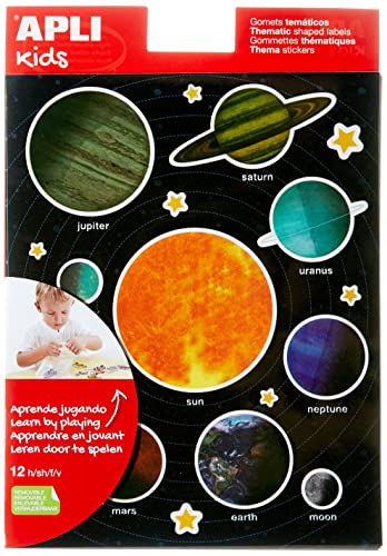 APLI Kids 15174 - Gummitasche, 12 Blatt, Sonnensystem von APLI Kids