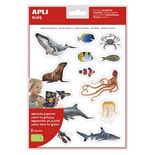 APLI Kids 18729 - Lebensechte Seemann-Aufkleber mit Meerestier-Motiv, abziehbar, 2 Bögen, 15 Aufkleber pro Blatt von APLI Kids