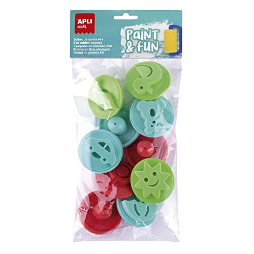 APLI Kids 19413 EVA-Schaumstoff-Pads mit Kunststoffgriff, 10 verschiedene Formen, 55 mm Durchmesser. APLI Kids 19413 EVA-Schaumstoff-Pads mit Kunststoffgriff, 10 verschiedene Formen, 55 mm Durchmesser. von APLI Kids