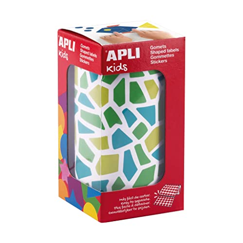APLI Kids 19505 Mosaik-Gummiband, Blau, Grün und Gelb, abziehbarer Kleber von APLI Kids