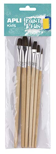 APLI Kids 17463 Holzpinsel 6 Stück in verschiedenen Größen von APLI Kids