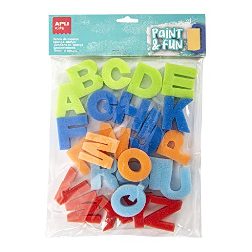 APLI Kids - Paint & Fun ABC Schwammstempel, 26 Stück, mehrfarbig (17465) von APLI Kids