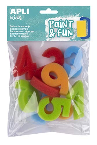 APLI Kids - Paint & Fun Schwammstempel 123, 10 Stück, mehrfarbig (17466) von APLI Kids
