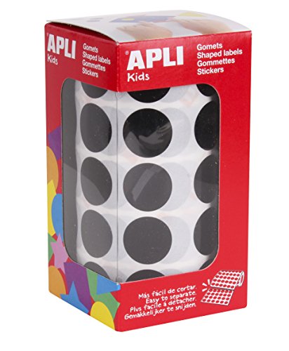 Runde Aufkleber auf Rolle Ø 20 mm schwarz von APLI Kids