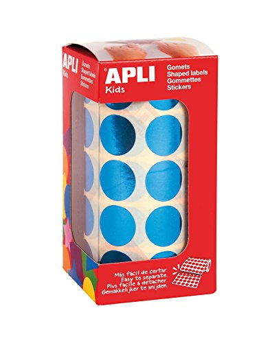 Apli Kids 12048-1770 Stück runde Aufkleber blau metallic Ø 20 mm von APLI Kids