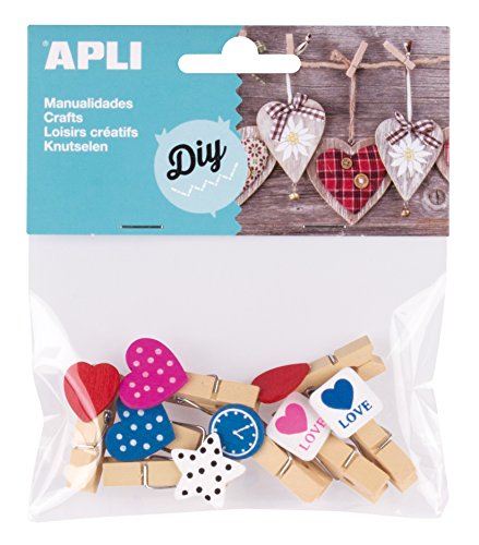APLI Mini-Klammern, Holzform, 8 Stück von APLI Kids