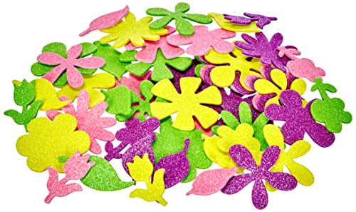 Apli 218135 - Blumen Eva-Gummi mit Glitzerstaub - Pack 48 Stück von APLI Kids