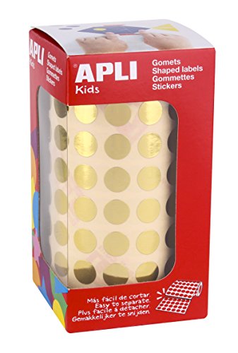 Apli kids 11626 Aufkleber, rund, 10 mm, 5 mm, goldfarben von APLI Kids