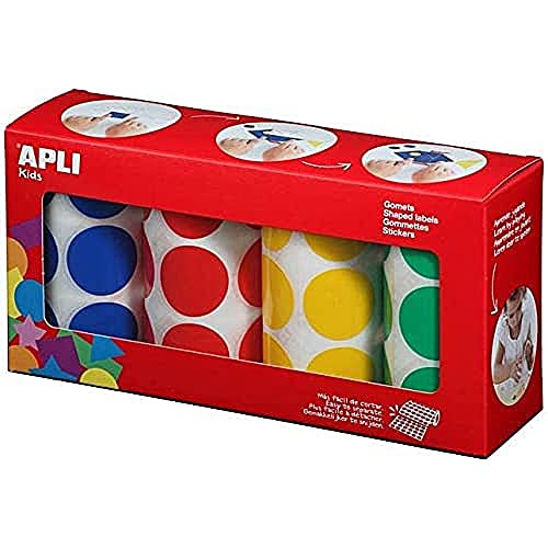 Apli kids 14769 Klebepads, rund, Durchmesser 33 mm, 4 Stück, sortiert von APLI Kids