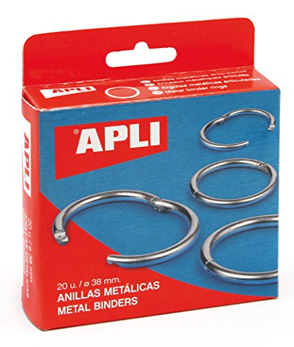 APLI 000454 20 Stück Metallring Werktag 38 mm silber von APLI