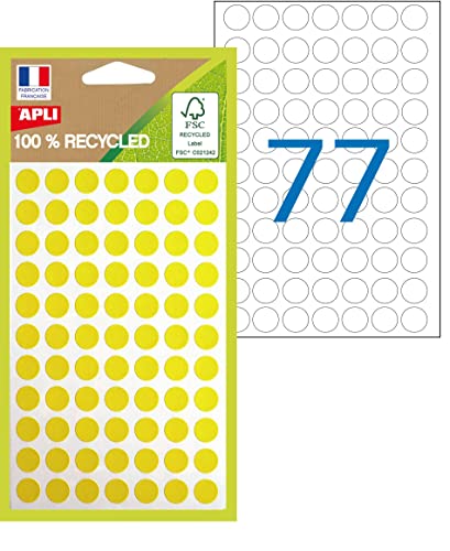 APLI 101780 Farbtabletten, 100% recycelt, 462 Tabletten, Durchmesser: 8 mm, Farbe: Gelb. von APLI