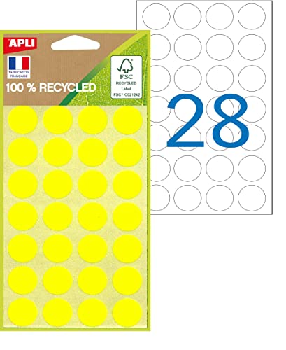APLI 101785 Farbtabletten, 100% recycelt, 168 Tabletten, Durchmesser: 15 mm, Farbe: Gelb. von APLI