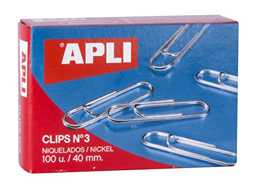 APLI 11712 - vernickelte Clips Nr. 3 40 mm 100 u. von APLI