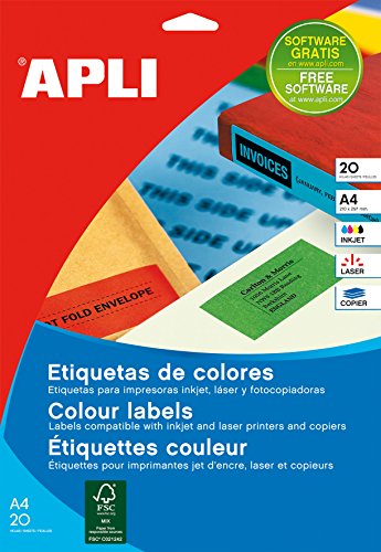 APLI 12991 Permanent-Etiketten, 105,0 x 148,0 mm, 20 Blatt von APLI