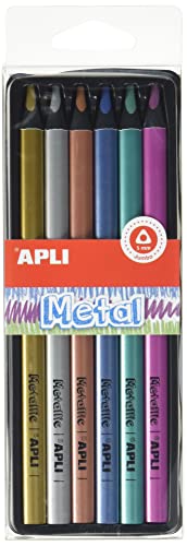 APLI 18061 - Jumbo Bleistifte Metallic, sortiert, 6 Stück von APLI