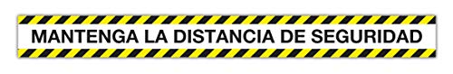 APLI 18595 Warnstreifen "Halten Sie den Abstand der Sicherheit", PVC, gelb/schwarz, 100 x 10 cm, 180 μm von APLI