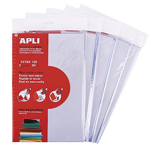 APLI 19654 Bucheinlage mit verstellbarer PVC-Klappe, Maße: 300 mm, 120 µ, Maxi 15 Stück von APLI