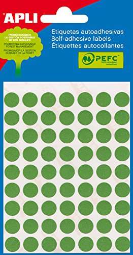 APLI 2054 - Grüne Etiketten (Ø 10) 5 Blatt von APLI
