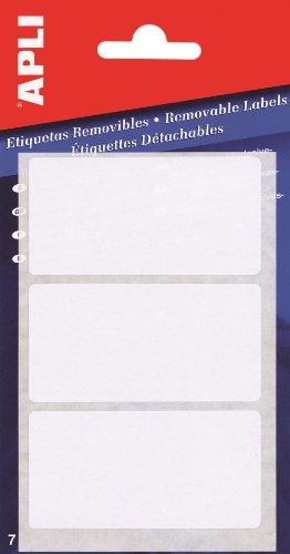 APLI 25 x 40 mm herausnehmbarem Mini-Label – Weiß (56 Stück) von APLI