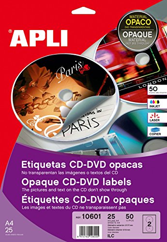 APLI 809881 Multimediaetikette für Cd/Dvd Blister, 25 Blatt von APLI