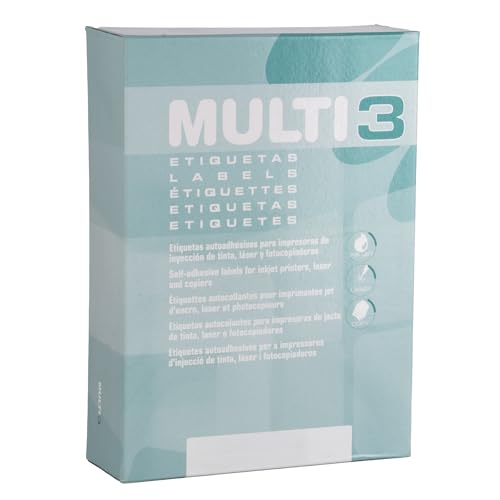 APLI ETIQUETAS ADHESIVAS MULTI3 10518 70 * 37MM Cantos RECTOS 500 HOJAS von multi3