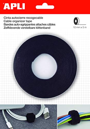 APLI Klettband Drahtband 10mm x 5m schwarz von APLI
