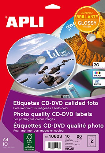 APLI LABEL MEGA CD-DVD117MM BLISTER 10H INKJET PER von APLI