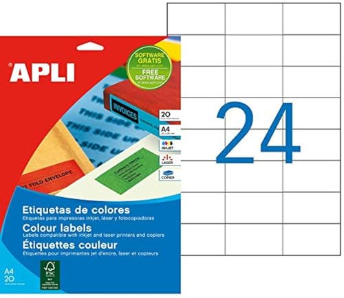 APLI Self-Adhesive Labels 70 x 37 mm grün 480 Stück selbstklebende Etiketten von APLI