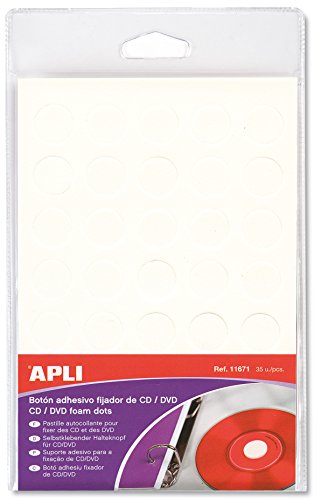 Agipa Etikett für CD/DVD, selbstklebend, Durchmesser 15 mm, transparent, 35 Stück von APLI