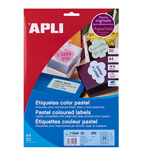 Apli 011844 Mehrzwecketiketten, 70 x 37 mm, Pastellgrün, 20 Stück von APLI