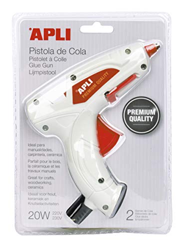 Apli 016668 Heißklebepistole Premium + 2 Stäbe, 20 W, Weiß Apli 016668 Heißklebepistole Premium + 2 Stäbe, 20 W, Weiß von APLI