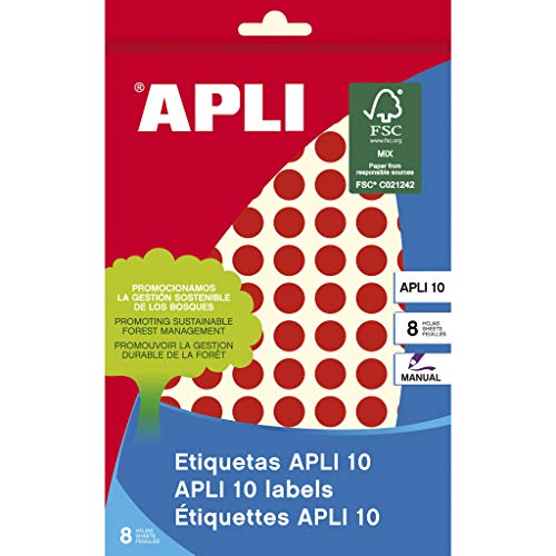 Apli 02732 – Selbstklebende Etikette (Pink, Kreis, Permanent) von APLI