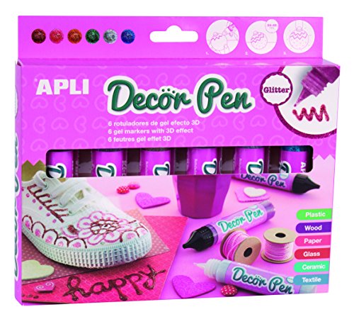 Apli Paper Ref. 14968 Decorpen Glitter 6 Farben von APLI