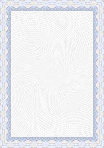 Decadry Urkundenpapier mit Spiralaufdruck, A4, Blau, 25 Blatt von APLI