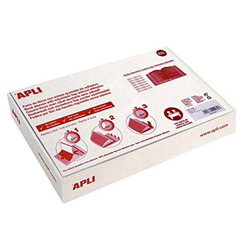 APLI 12280 Bucheinband aus PVC mit verstellbarer Klappe, Format Box 100 u. 130 µ, Größe 29 x 53 cm von APLI