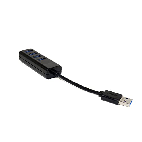 APM 570324 – USB-Hub 2.0, selbstbetrieben – USB-A / 4 USB-A männlich/weiblich – Anschluss 4 Geräte – leicht und kompakt – Übertragungsrate max. 480 Mbit/s – Schwarz von APM