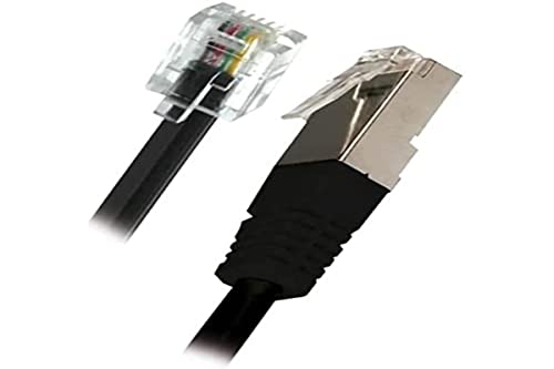 APM 570843 Adsl RJ11/Rj45 Kabel männlich/männlich, Schwarz, 2 m lang, weiches und flexibles Kabel zum Anschluss an ADSL-Gehäuse oder Modem von APM