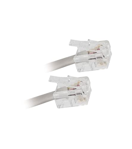 apm 570840 – ADSL-Kabel Rj11 Stecker auf Stecker, Farbe Weiß, 2 m – weiches und flexibles Kabel zum Anschluss an ein ADSL-Gehäuse oder Modem apm 570840 – ADSL-Kabel Rj11 Stecker auf Stecker, Farbe Weiß, 2 m – weiches und flexibles Kabel zum Anschluss an ein ADSL-Gehäuse oder Modem von APM