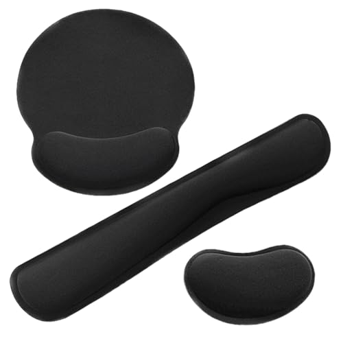 Mauspad mit Handauflage, 3-in-1 Handgelenkauflage Set, Ergonomisches Tastatur-Handgelenkauflage, Gelkissen Mousepad für Computer, Laptop Mauspad mit Handauflage, 3-in-1 Handgelenkauflage Set, Ergonomisches Tastatur-Handgelenkauflage, Gelkissen Mousepad für Computer, Laptop von APMGONT