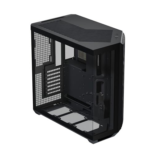 APNX V1 Zweikammer-ATX-Mittel-Tower-Luftstrom-PC-Gehäuse, Panorama-Glasscheiben, 10 Lüfterschlitze, 360 mm Heizkörperunterstützung, abgewinkelter Fronteinlass 16 cm x 2 Lüfterhalterung, GPU-Halterung, von APNX