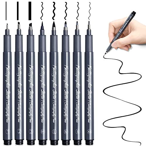APOGO 8 Kalligraphie Stifte set Handlettering Stifte Kaligraphiestifte set, Pinselstifte Schwarzer Stift für Calligraphy Anfänger Hand Lettering Zeichnen Bullet journal, Schönschreibfüller Brush Pen APOGO 8 Kalligraphie Stifte set Handlettering Stifte Kaligraphiestifte set, Pinselstifte Schwarzer Stift für Calligraphy Anfänger Hand Lettering Zeichnen Bullet journal, Schönschreibfüller Brush Pen von APOGO