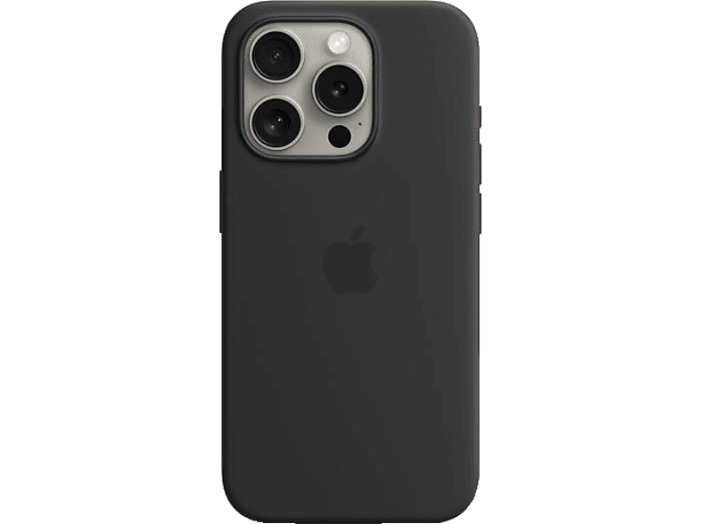 APPLE Silikon Case mit MagSafe, Backcover, Apple, iPhone 15 Pro, Black von APPLE