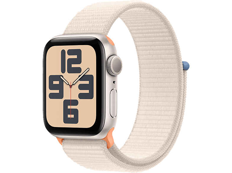 APPLE Watch SE (2023) GPS 40 mm Smartwatch Aluminium Textil Carbon Neutral, 130-200 mm, Polarstern von APPLE