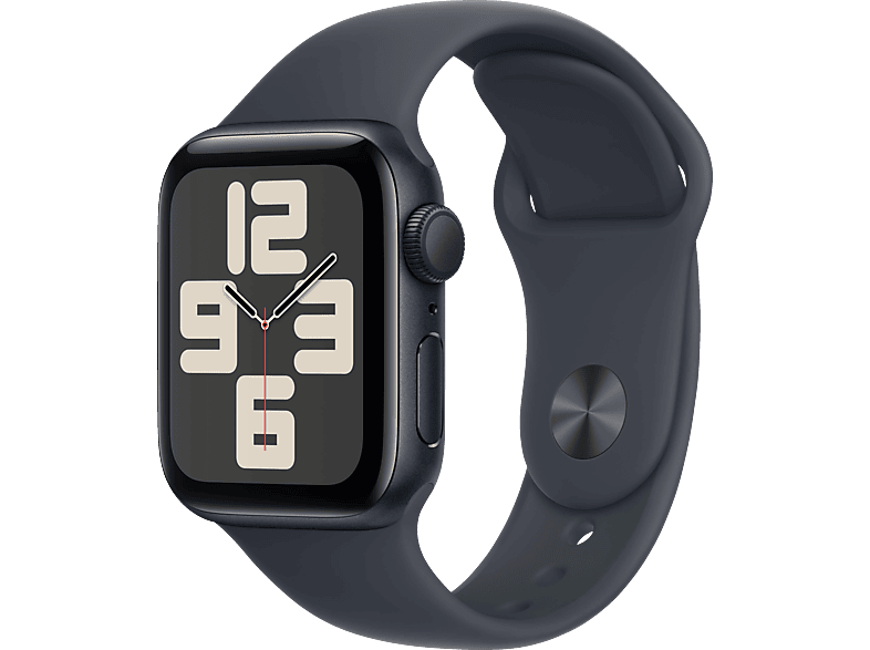 APPLE Watch SE (2024) GPS 40 mm Smartwatch Aluminium Fluorelastomer, 130 - 180 mm, Mitternacht von APPLE