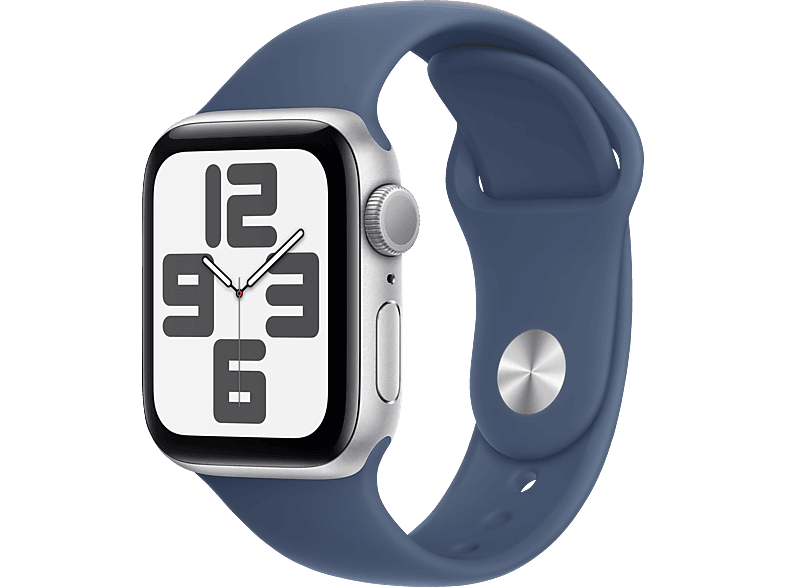 APPLE Watch SE (2024) GPS 40 mm Smartwatch Aluminium Fluorelastomer, 130 - 180 mm, Silber von APPLE