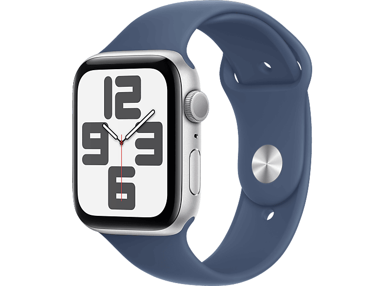 APPLE Watch SE (2024) GPS 44 mm Smartwatch Aluminium Fluorelastomer, 140 - 190 mm, Silber von APPLE