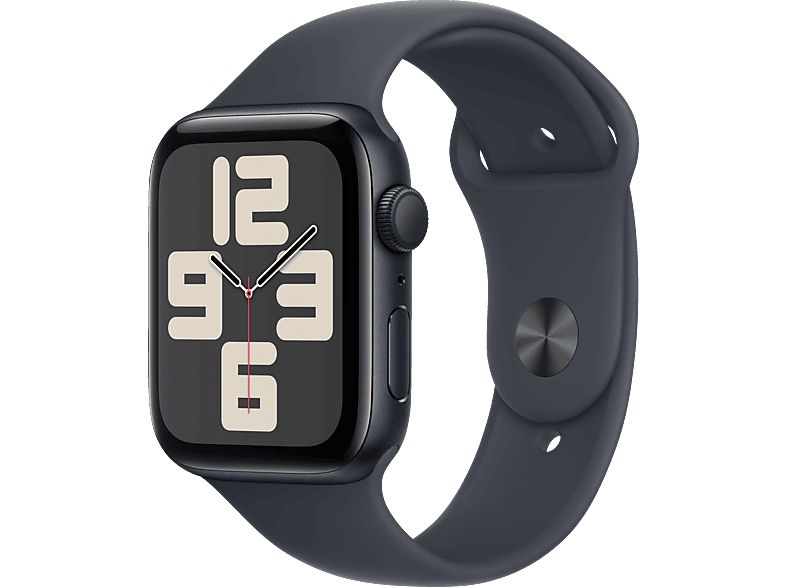 APPLE Watch SE (2024) GPS 44 mm Smartwatch Aluminium Fluorelastomer, 160 - 210 mm, Mitternacht von APPLE